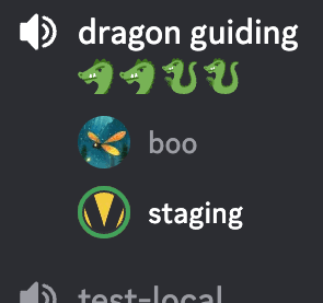 Discord voice channels with boo and staging bots in action